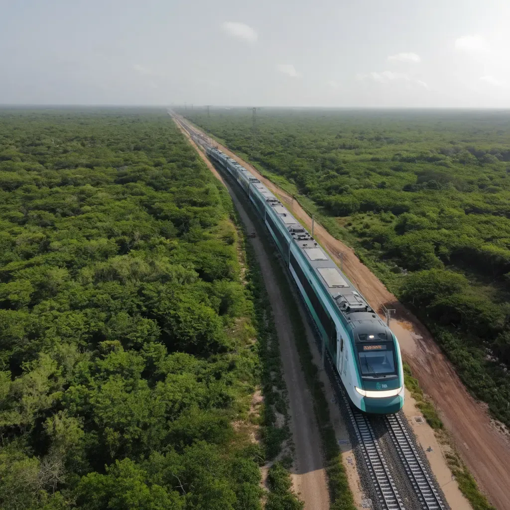 Tren Maya atravesando la selva